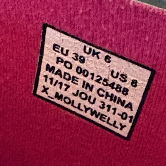 Joules Women’s Molly Welly Black Botanical Floral Rain Boots 39 8 M Mid Height - Picture 9 of 10